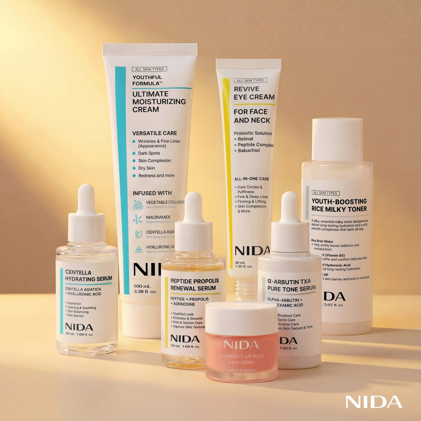 NIDA Super Deal Skincare Set of 7 (Milky Toner)