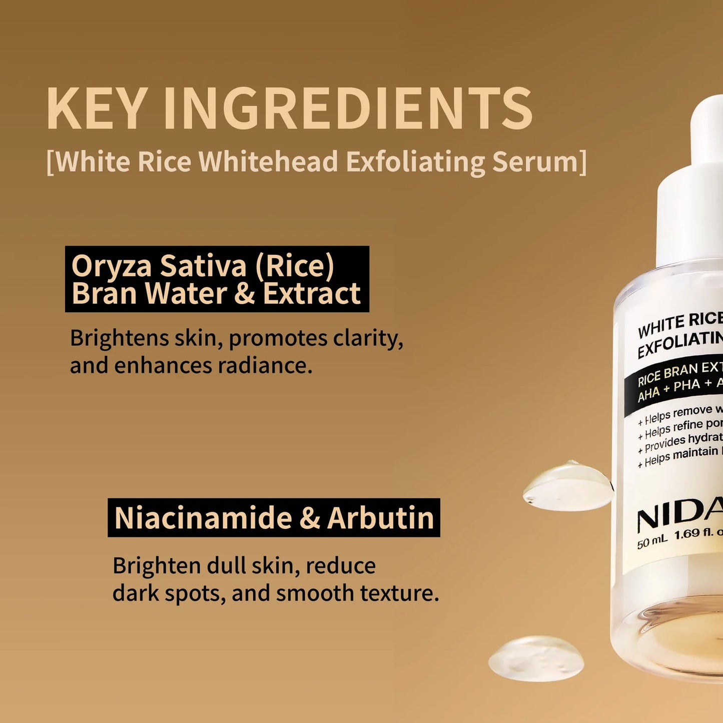 NIDA White Rice Whitehead Exfoliating Serum
