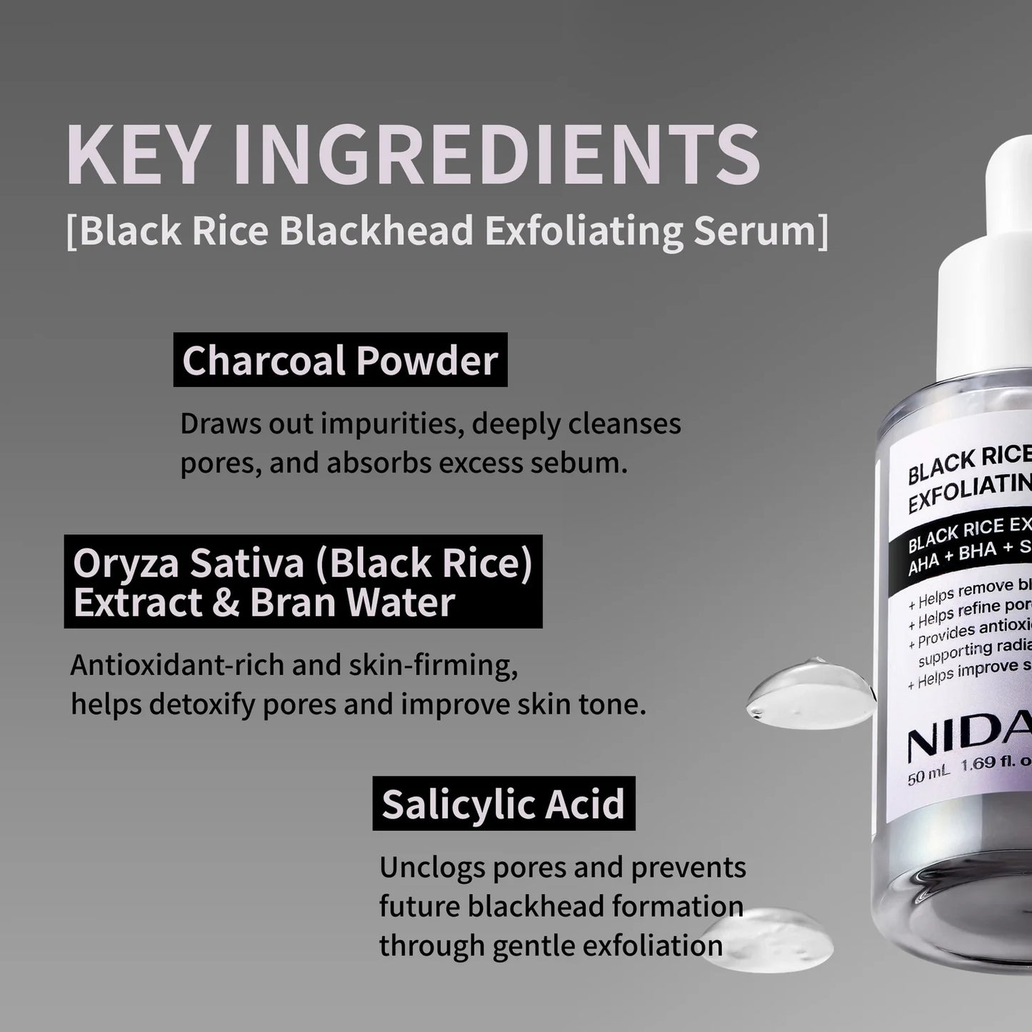 NIDA White Rice Whitehead Exfoliating Serum